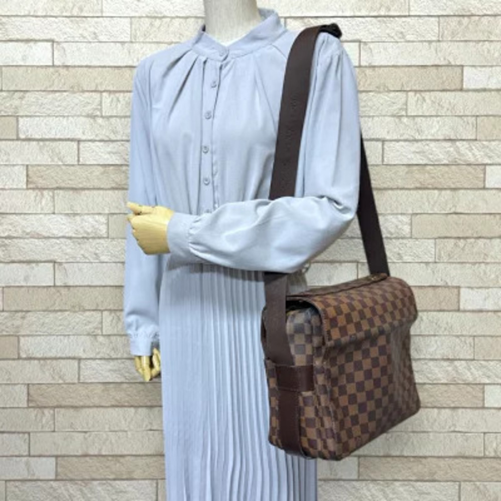 Louis Vuitton Naviglio Shoulder Damier Canvas Brown Bag